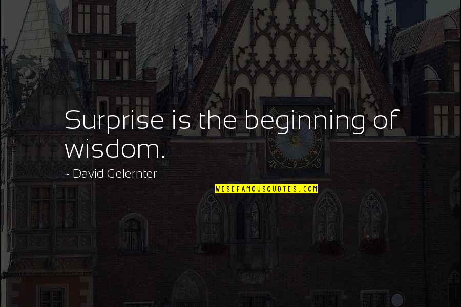 Annabi Muhammad Quotes By David Gelernter: Surprise is the beginning of wisdom.