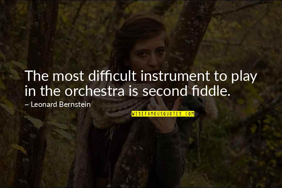 Annachi Kadai Quotes By Leonard Bernstein: The most difficult instrument to play in the