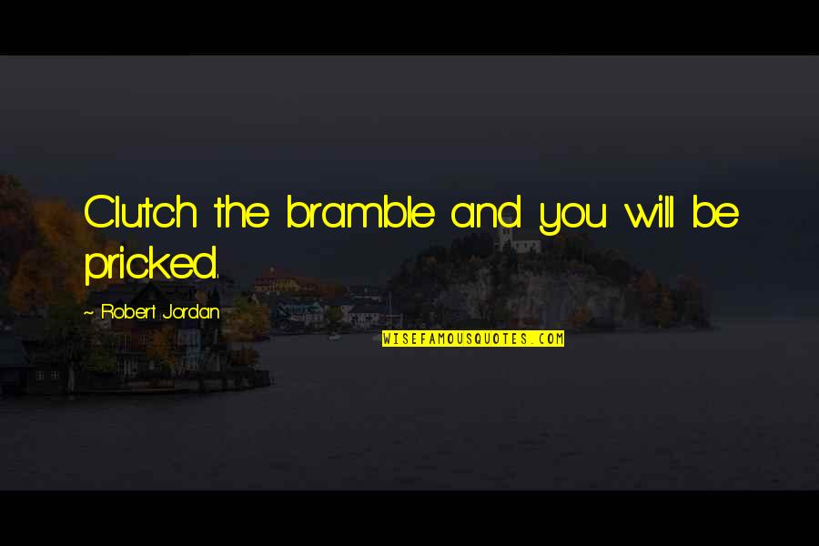 Annaelle Guimbe Quotes By Robert Jordan: Clutch the bramble and you will be pricked.