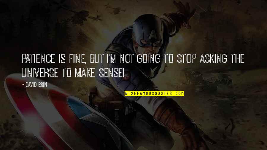 Annarita De Lorenzo Quotes By David Brin: Patience is fine, but I'm not going to