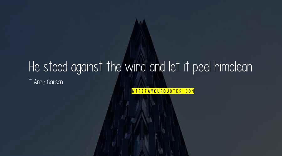 Anne Carson Quotes By Anne Carson: He stood against the wind and let it