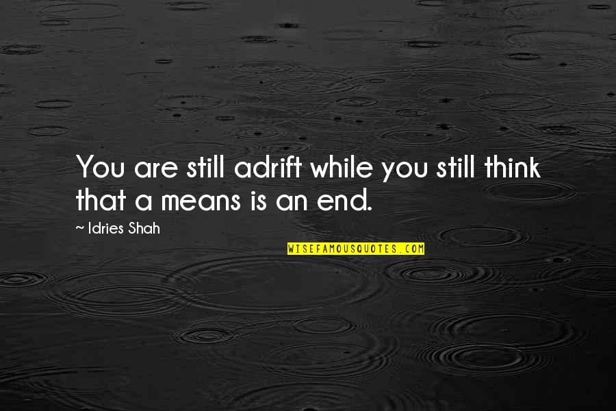 Anne Cuthbert Quotes By Idries Shah: You are still adrift while you still think