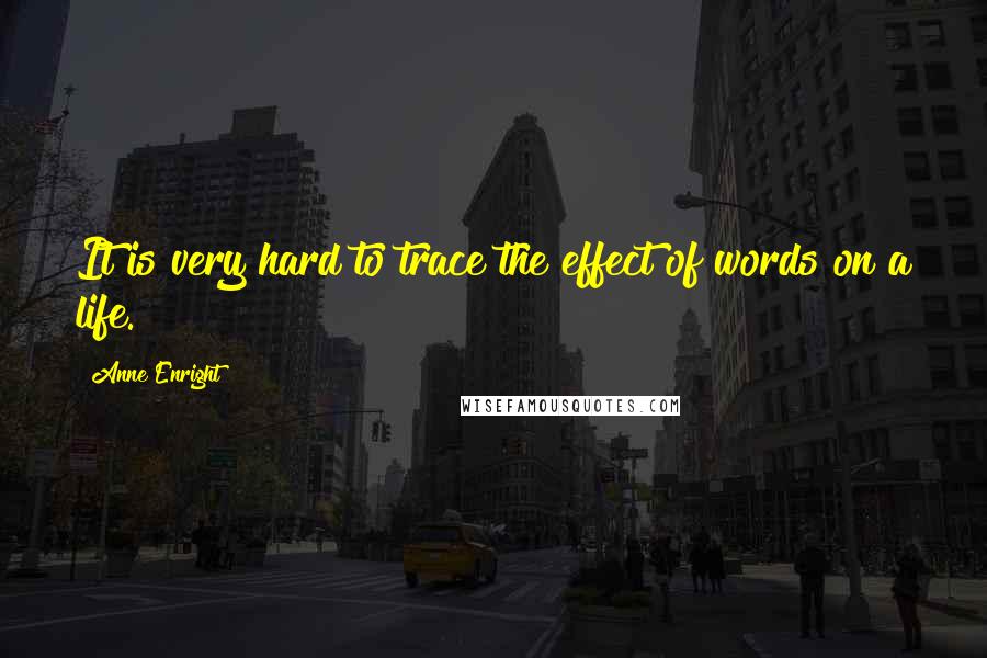 Anne Enright quotes: It is very hard to trace the effect of words on a life.