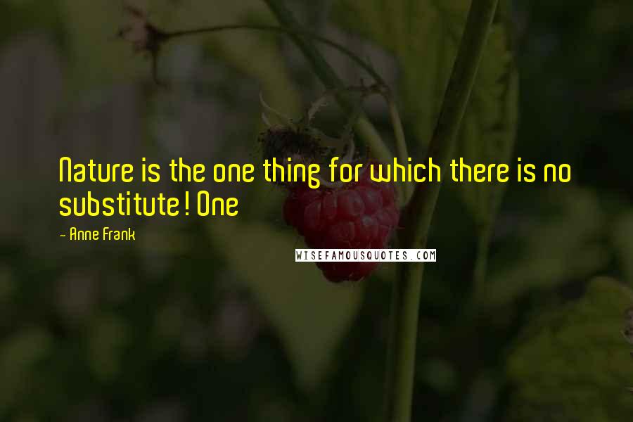 Anne Frank quotes: Nature is the one thing for which there is no substitute! One