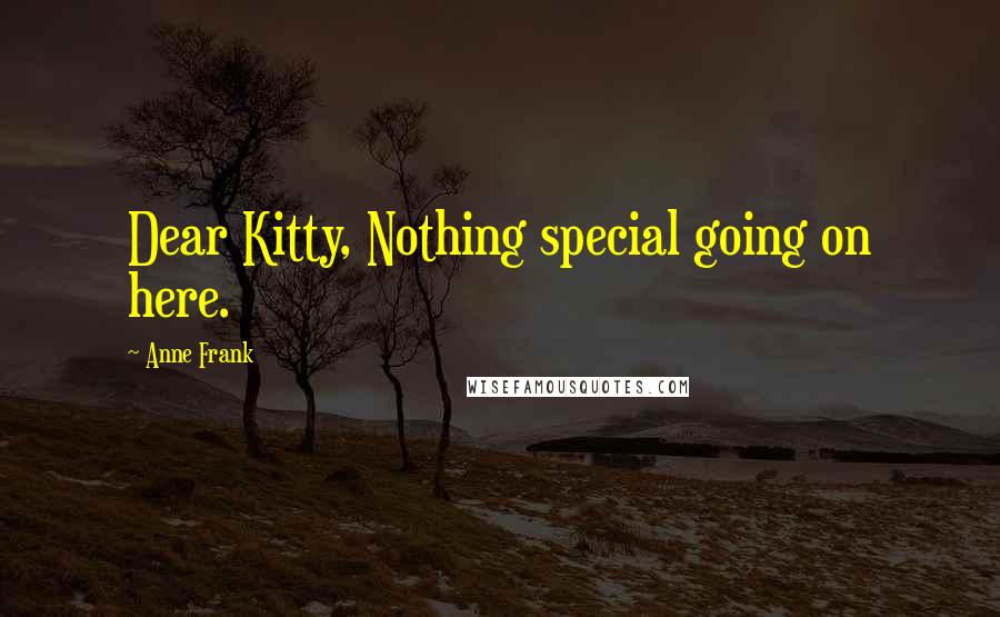 Anne Frank quotes: Dear Kitty, Nothing special going on here.