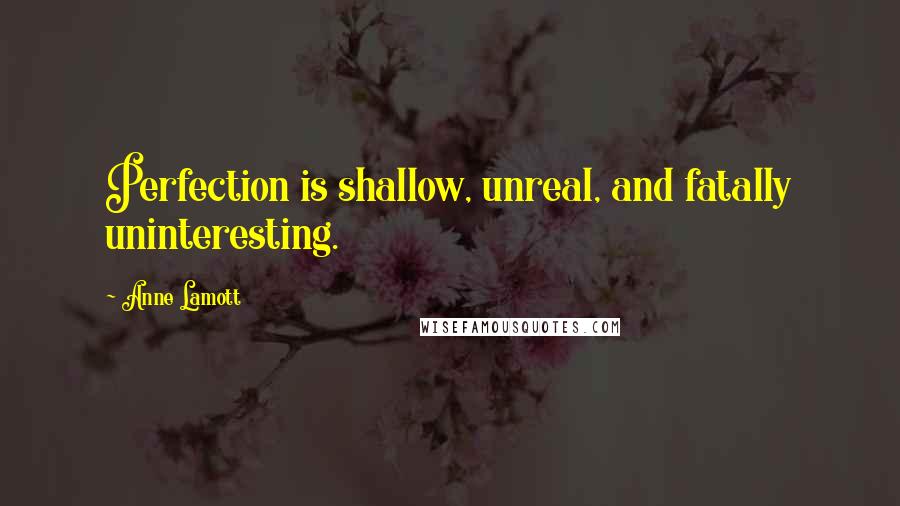 Anne Lamott quotes: Perfection is shallow, unreal, and fatally uninteresting.