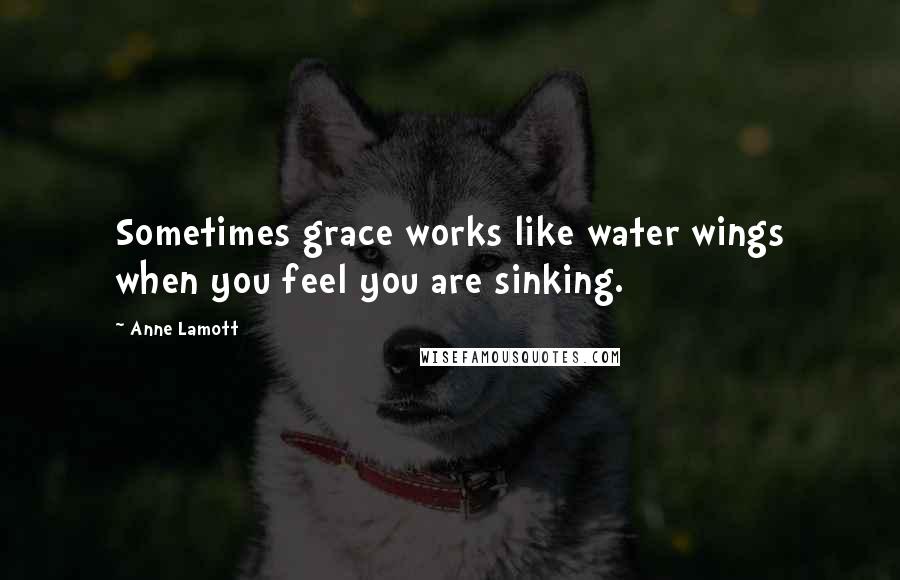 Anne Lamott quotes: Sometimes grace works like water wings when you feel you are sinking.