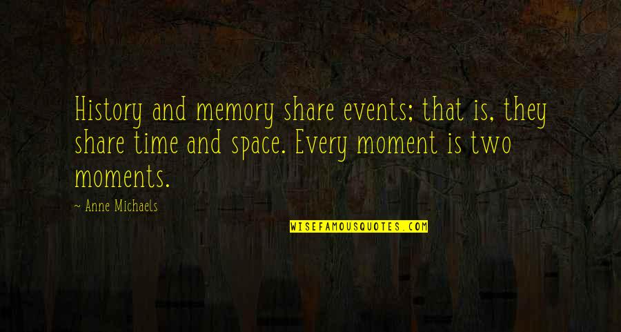 Anne Michaels Quotes By Anne Michaels: History and memory share events; that is, they Anne Michaels Quotes By Anne Michaels: History and memory share events; that is, they