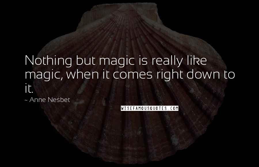 Anne Nesbet quotes: Nothing but magic is really like magic, when it comes right down to it. Anne Nesbet quotes: Nothing but magic is really like magic, when it comes right down to it.