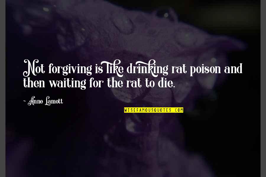 Anne Quotes By Anne Lamott: Not forgiving is like drinking rat poison and