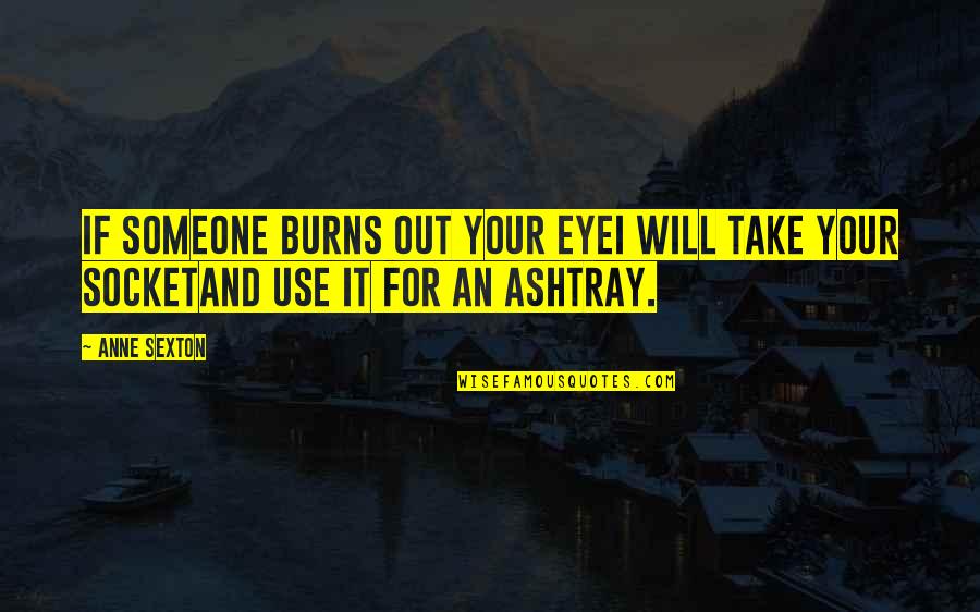 Anne Sexton Quotes By Anne Sexton: If someone burns out your eyeI will take