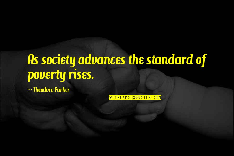 Anne Sophie Pic Quotes By Theodore Parker: As society advances the standard of poverty rises.