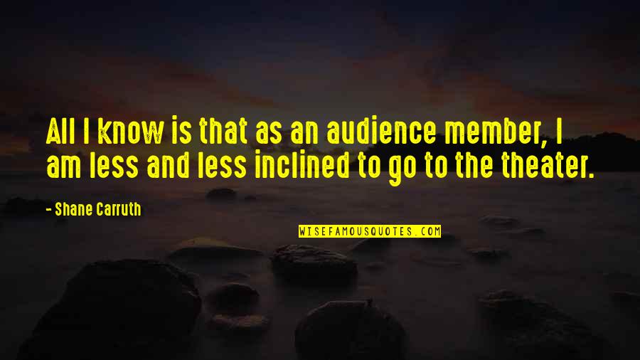 Anne Stanhope Quotes By Shane Carruth: All I know is that as an audience