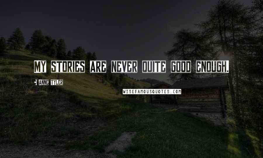 Anne Tyler quotes: My stories are never quite good enough.