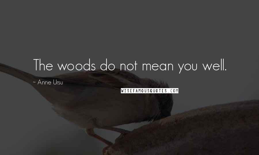 Anne Ursu quotes: The woods do not mean you well.