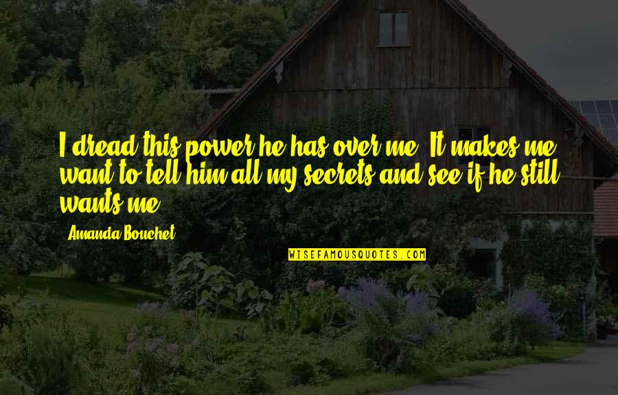 Annee 2021 Quotes By Amanda Bouchet: I dread this power he has over me. Annee 2021 Quotes By Amanda Bouchet: I dread this power he has over me.