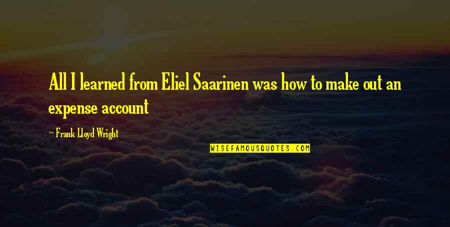 Annee 2021 Quotes By Frank Lloyd Wright: All I learned from Eliel Saarinen was how Annee 2021 Quotes By Frank Lloyd Wright: All I learned from Eliel Saarinen was how
