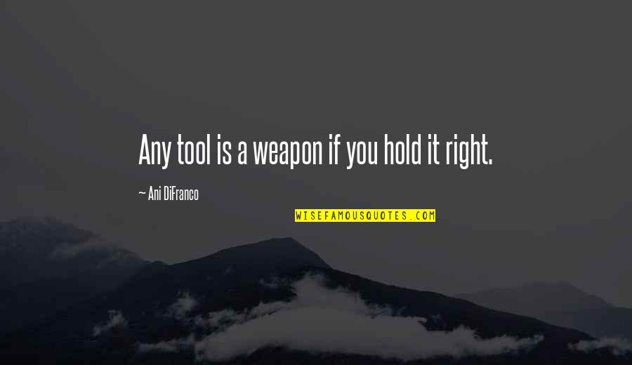 Annelere Zel Quotes By Ani DiFranco: Any tool is a weapon if you hold
