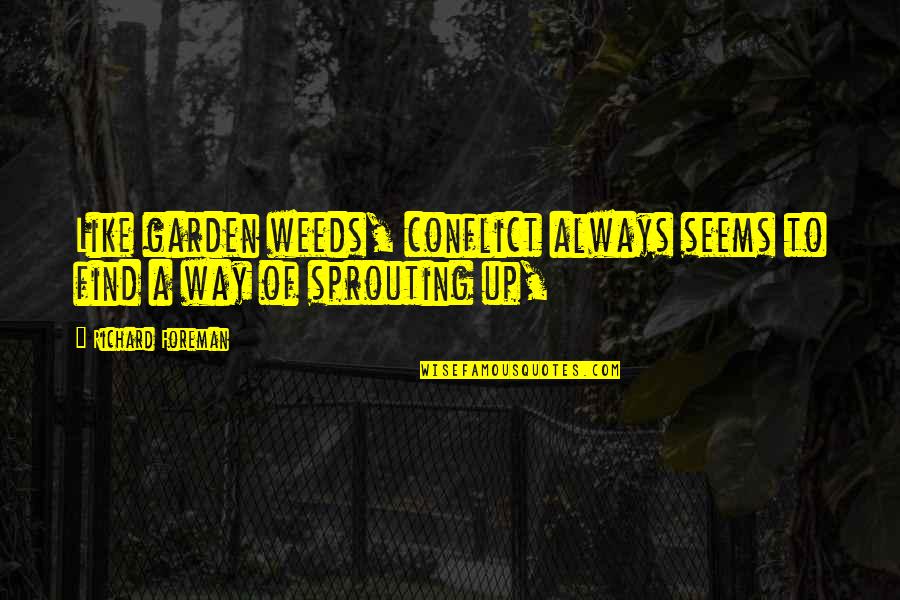 Anneliis Hurt Quotes By Richard Foreman: Like garden weeds, conflict always seems to find