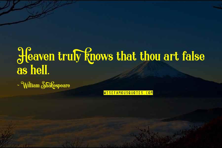 Annemarie Roeper Quotes By William Shakespeare: Heaven truly knows that thou art false as