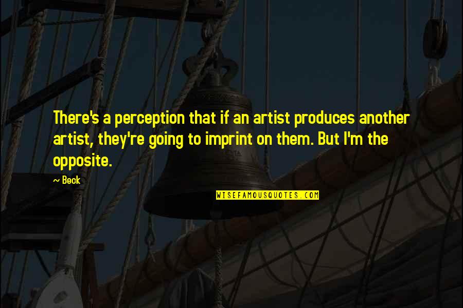 Anneo Quotes By Beck: There's a perception that if an artist produces