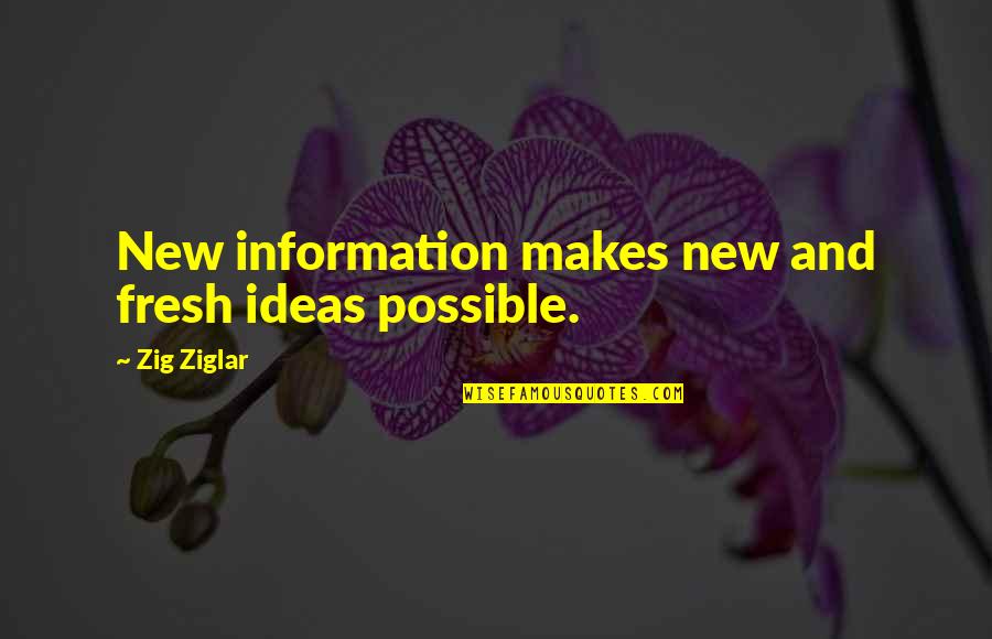 Annette Breaux Quotes By Zig Ziglar: New information makes new and fresh ideas possible.