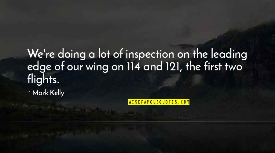 Annie Cantrell Quotes By Mark Kelly: We're doing a lot of inspection on the