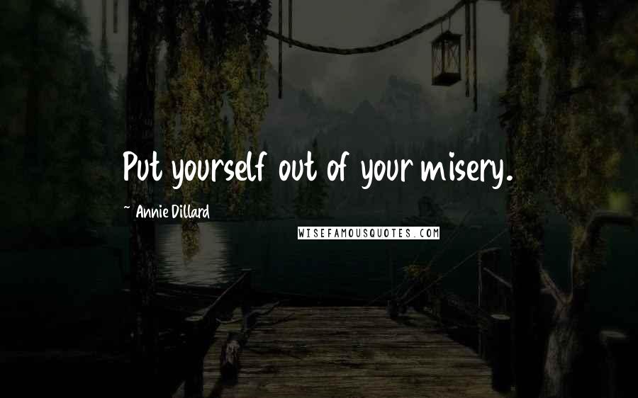 Annie Dillard quotes: Put yourself out of your misery.