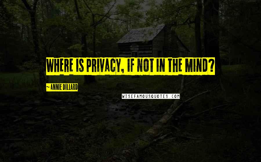 Annie Dillard quotes: Where is privacy, if not in the mind?