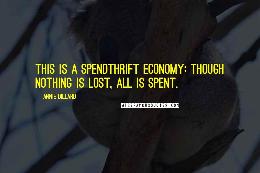 Annie Dillard quotes: This is a spendthrift economy; though nothing is lost, all is spent.