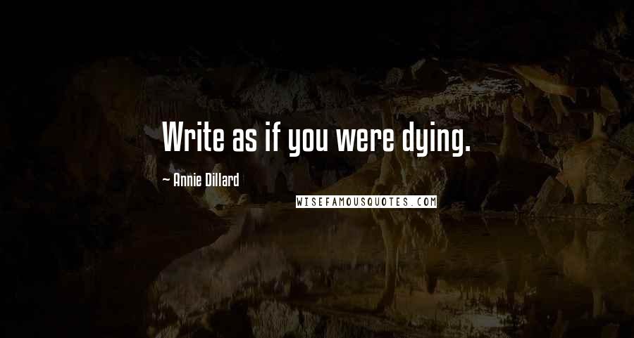 Annie Dillard quotes: Write as if you were dying.