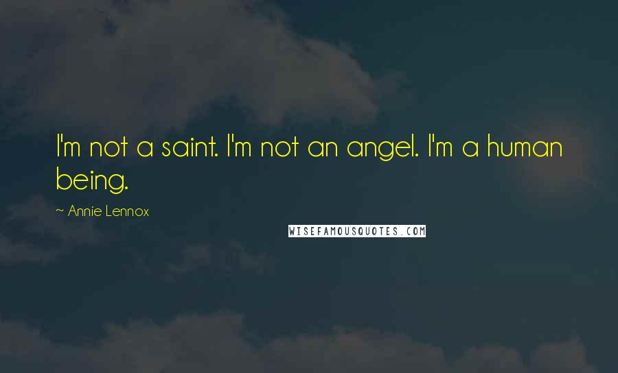 Annie Lennox quotes: I'm not a saint. I'm not an angel. I'm a human being.