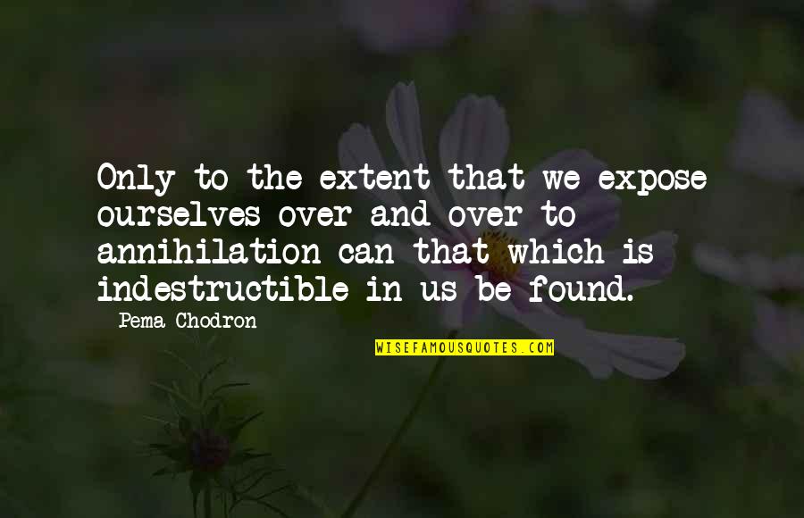 Annihilation Quotes By Pema Chodron: Only to the extent that we expose ourselves