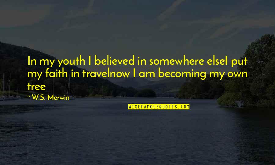 Anniversary Milestone Quotes By W.S. Merwin: In my youth I believed in somewhere elseI
