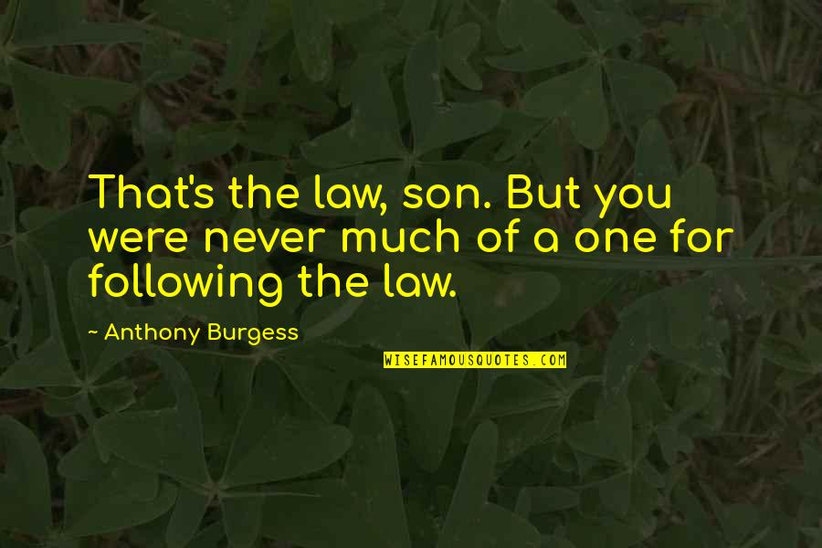 Annnd Quotes By Anthony Burgess: That's the law, son. But you were never