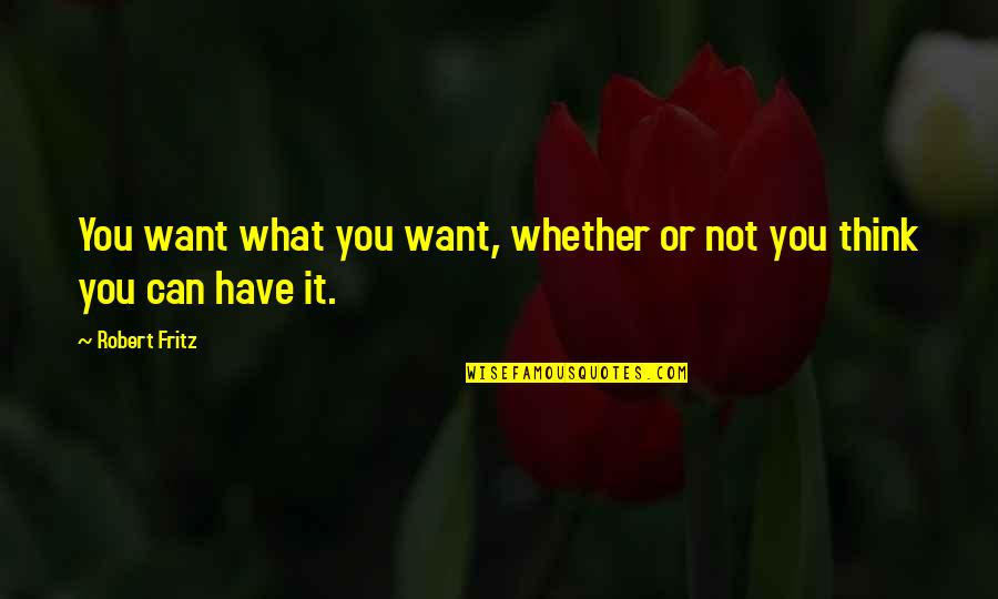 Annnd Quotes By Robert Fritz: You want what you want, whether or not