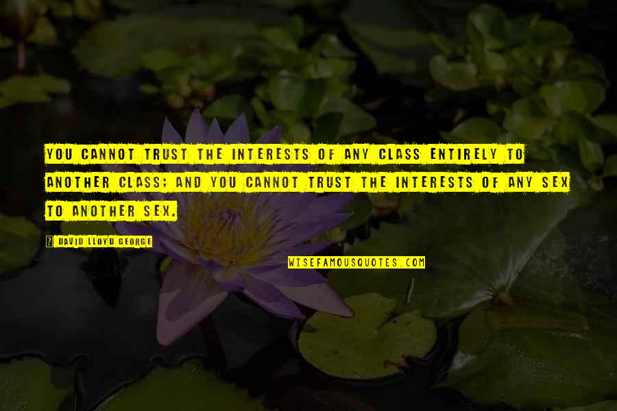 Annoyances Synonym Quotes By David Lloyd George: You cannot trust the interests of any class