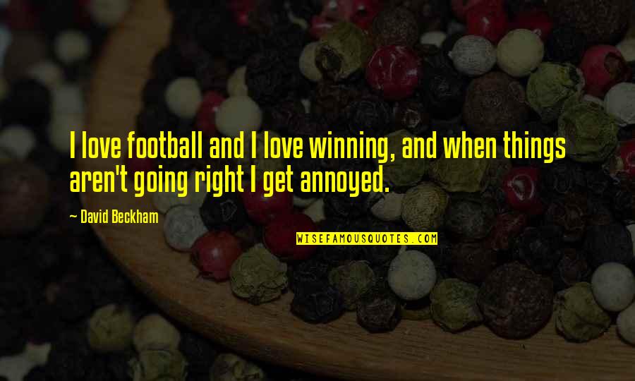 Annoyed But In Love Quotes By David Beckham: I love football and I love winning, and