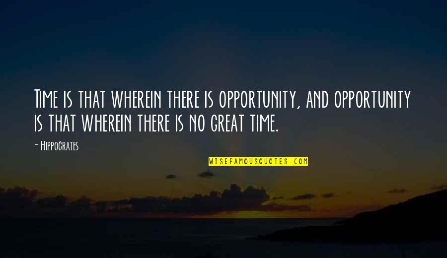 Annoying Exes Quotes By Hippocrates: Time is that wherein there is opportunity, and