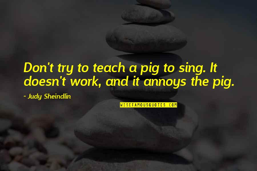 Annoys Quotes By Judy Sheindlin: Don't try to teach a pig to sing.