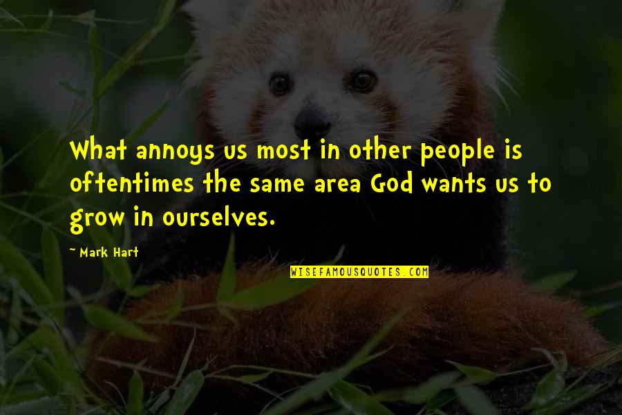 Annoys Quotes By Mark Hart: What annoys us most in other people is