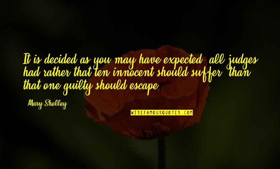 Annual Reviews Quotes By Mary Shelley: It is decided as you may have expected;