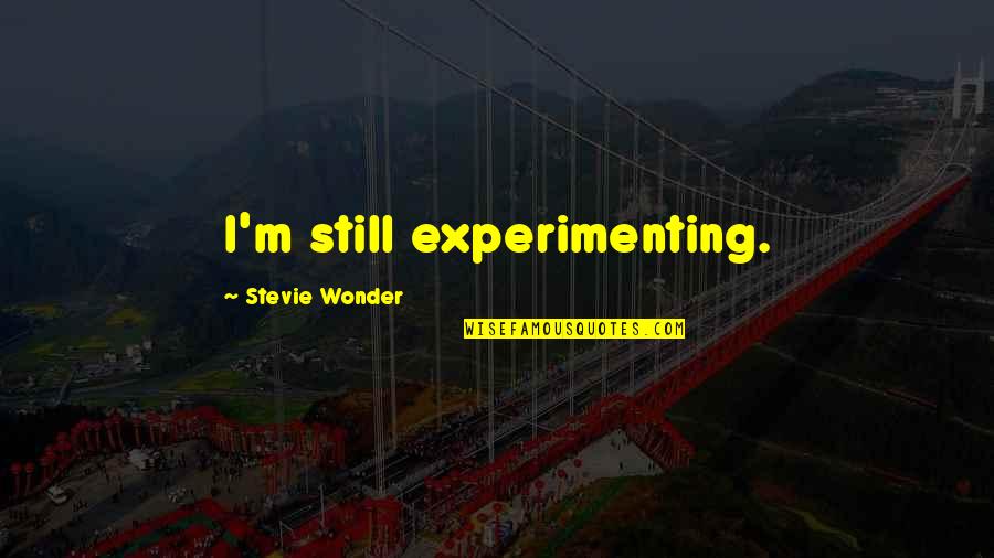 Annulation Quotes By Stevie Wonder: I'm still experimenting.