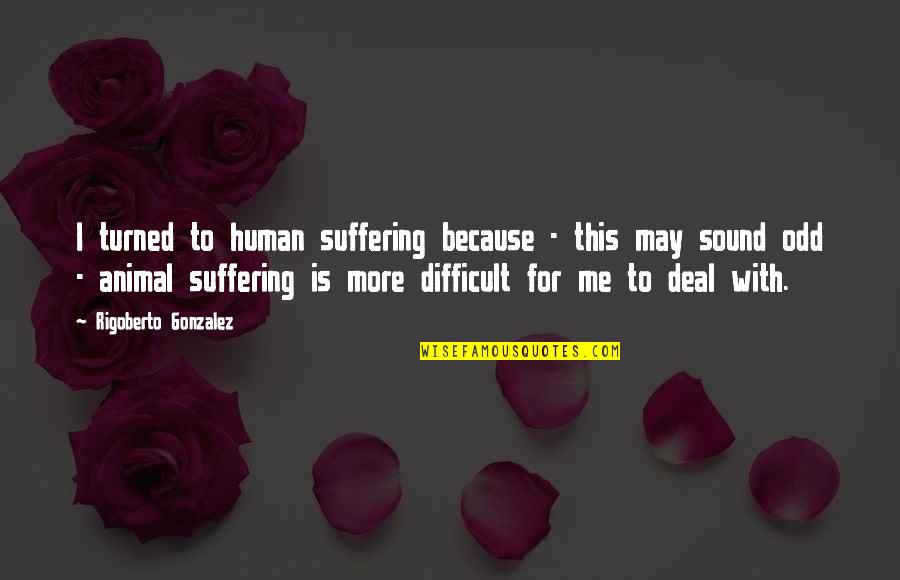 Annunciate Synonym Quotes By Rigoberto Gonzalez: I turned to human suffering because - this