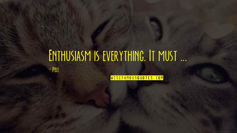 Annyeong Quotes By Pele: Enthusiasm is everything. It must ...