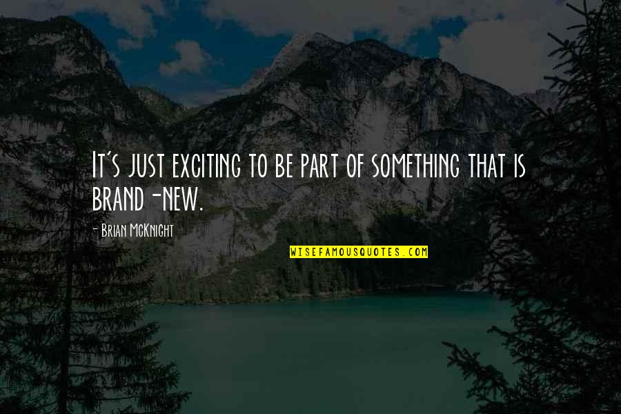 Anodized Ar Quotes By Brian McKnight: It's just exciting to be part of something