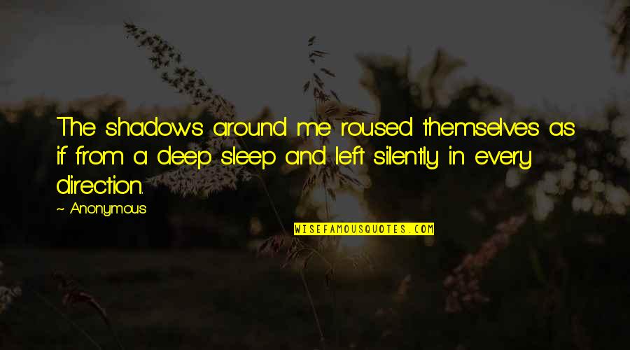 Anonymous Deep Quotes By Anonymous: The shadows around me roused themselves as if