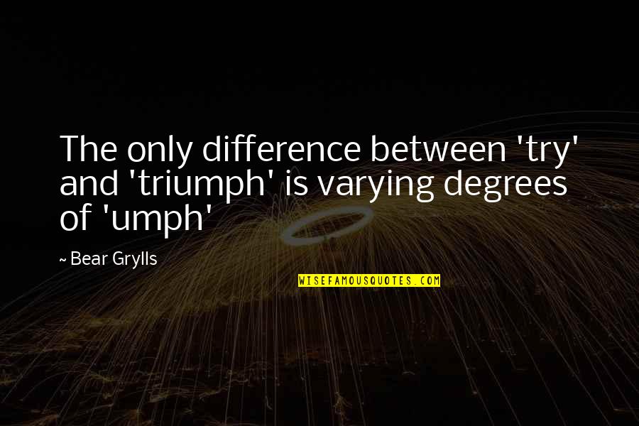 Anonymous Good Morning Crafty Quotes By Bear Grylls: The only difference between 'try' and 'triumph' is