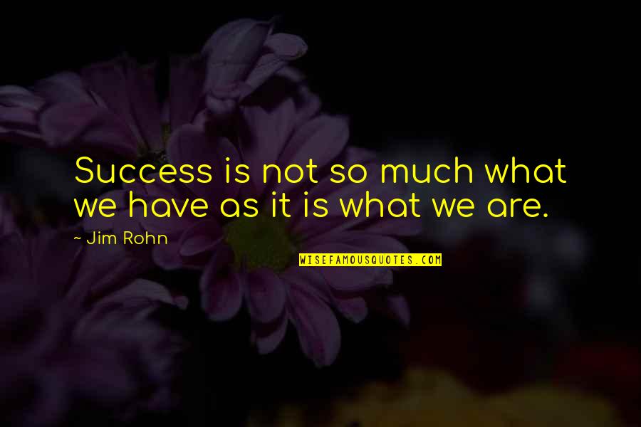 Anorexia Starve Quotes By Jim Rohn: Success is not so much what we have