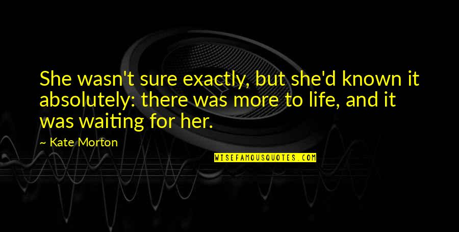 Anorexics Quotes By Kate Morton: She wasn't sure exactly, but she'd known it Anorexics Quotes By Kate Morton: She wasn't sure exactly, but she'd known it